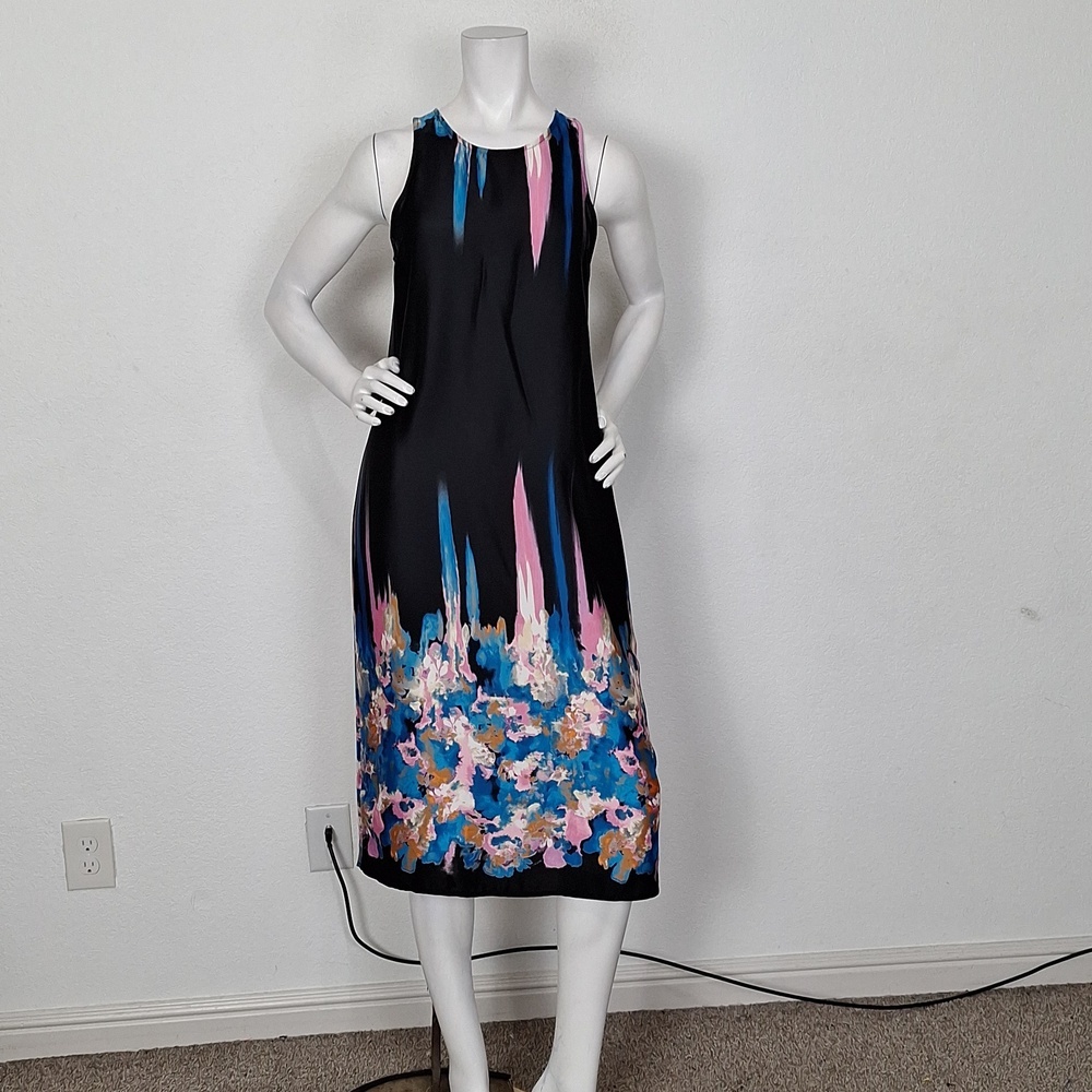 Wayf Anthropologie Black Multi Where Are You From Watercolor Maxi Dress Size S View 2